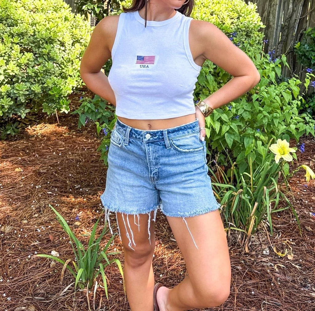 USA Crop Tank Top