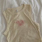 Embroidered Hibiscus Tank Top