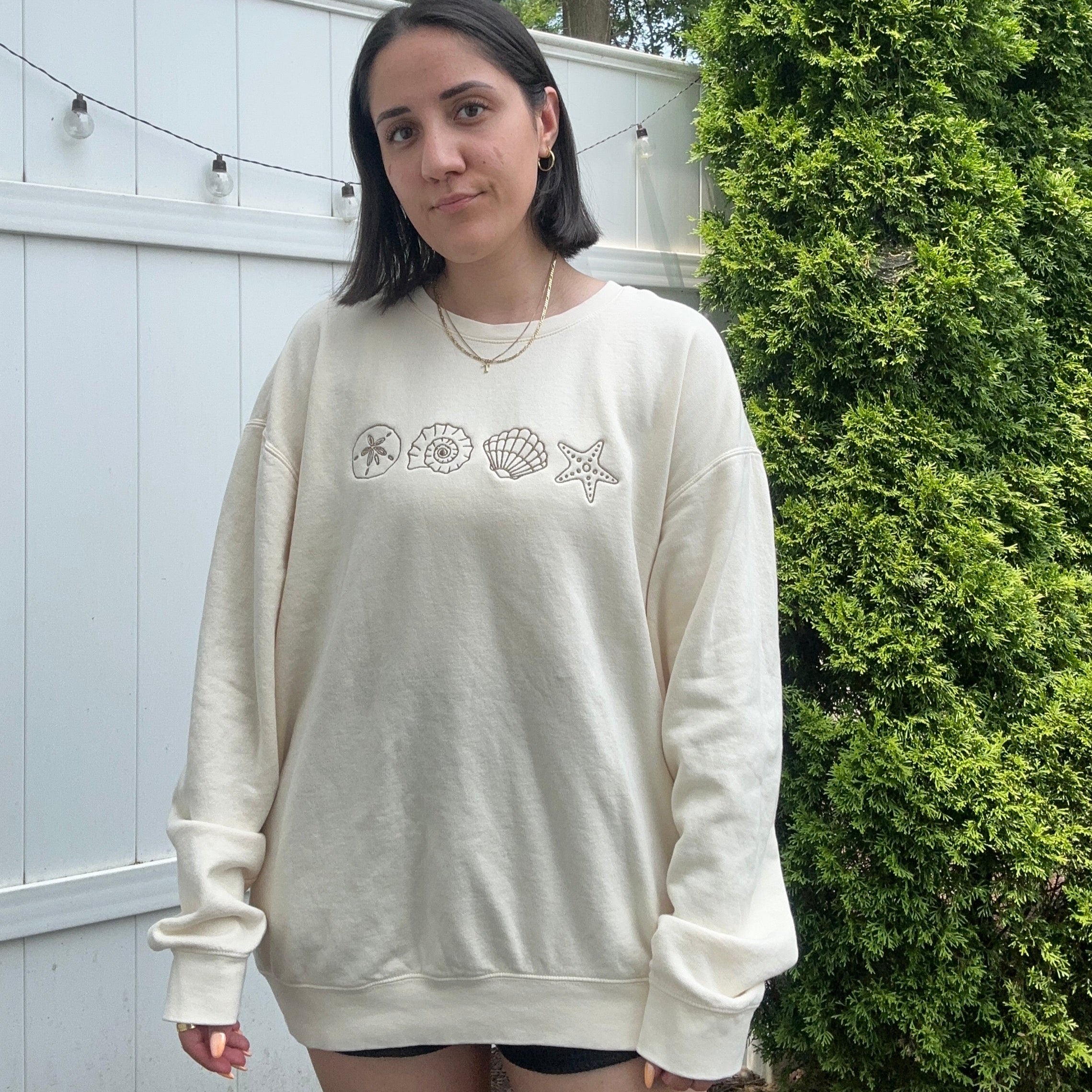 Embroidered Seashells Sweatshirt