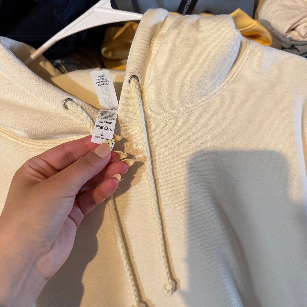 BLANK Heavyweight Ivory Hoodie - L - No Flaws