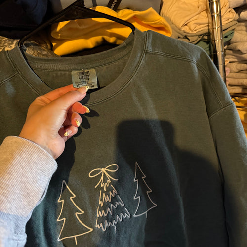 Christmas Trees Sweatshirt - XL - No Flaws