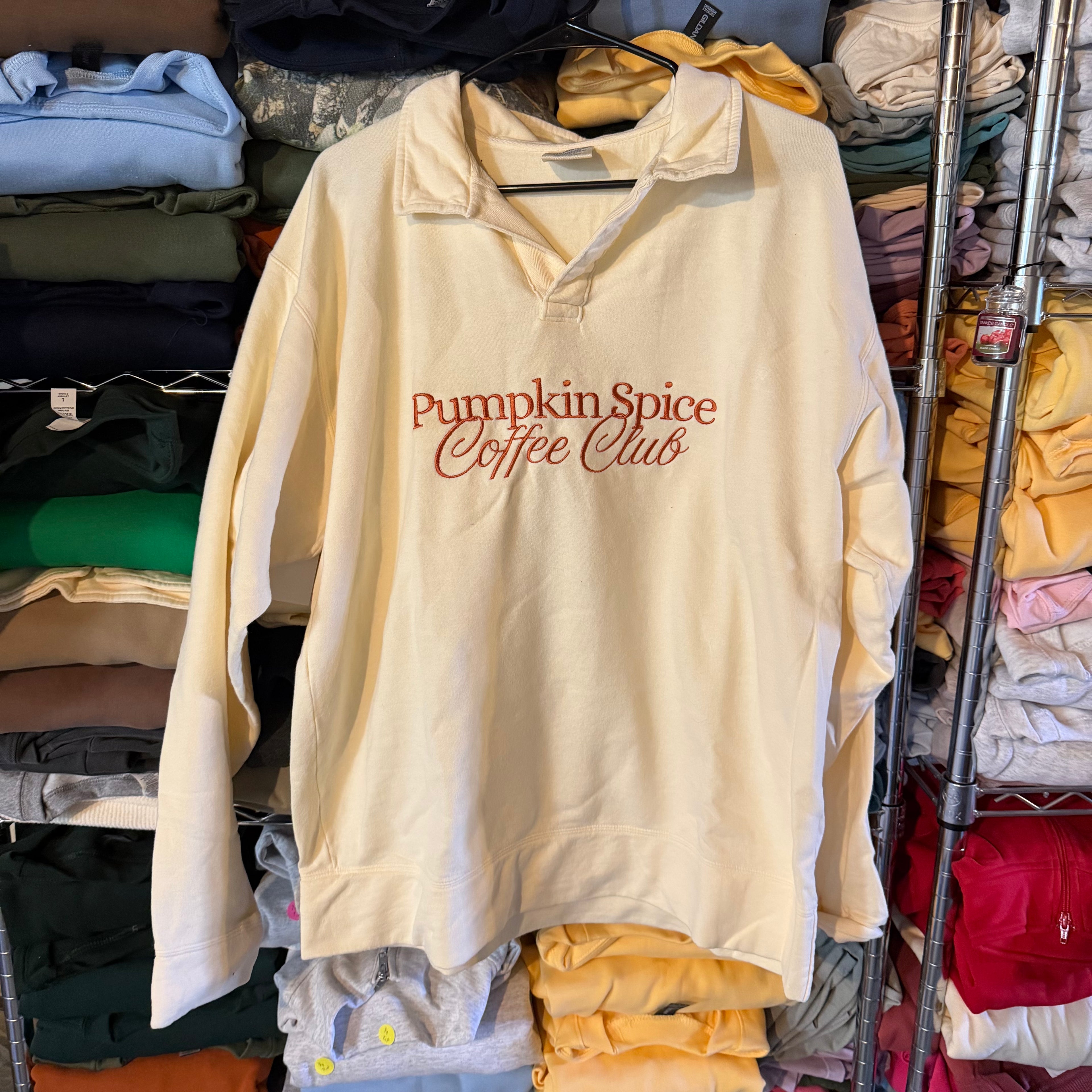Pumpkin Spice Collared Sweatshirt - L - No flaws