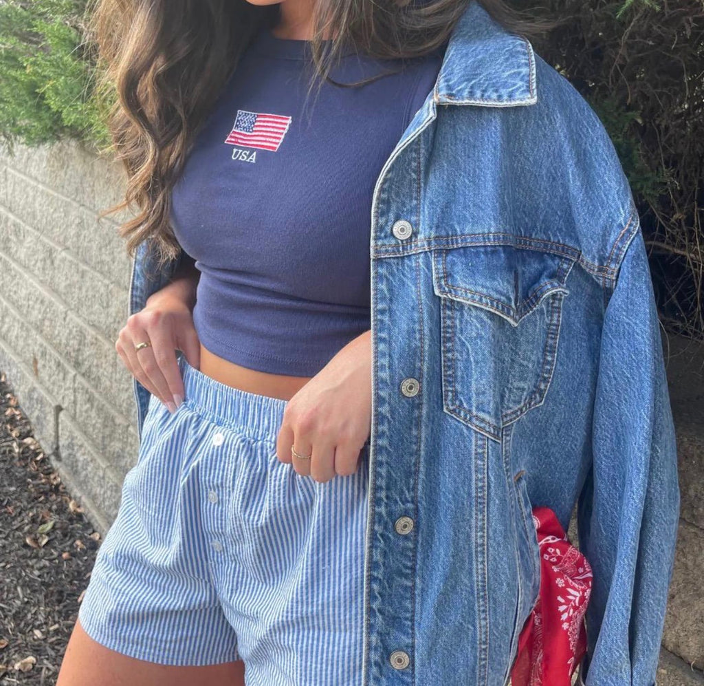 USA Crop Tank Top