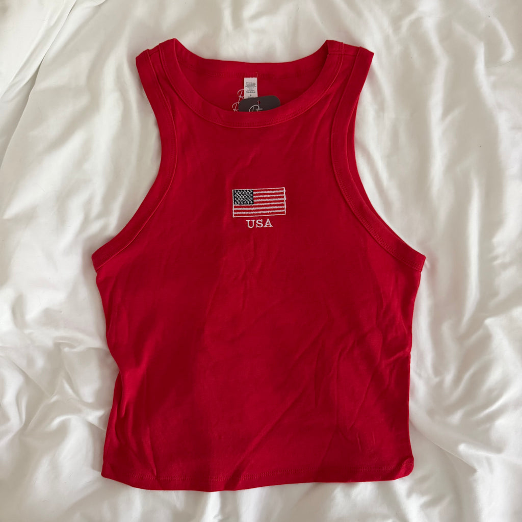 USA Crop Tank Top