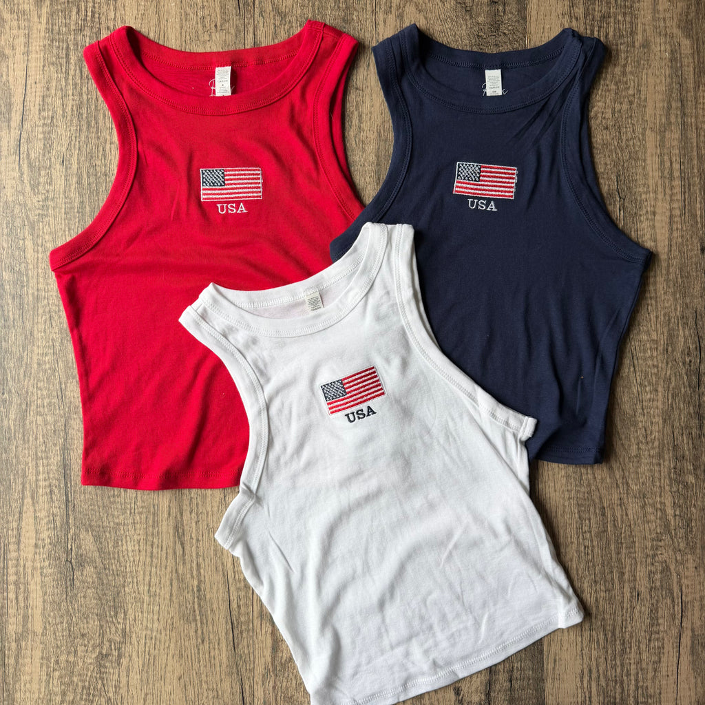 USA Crop Tank Top