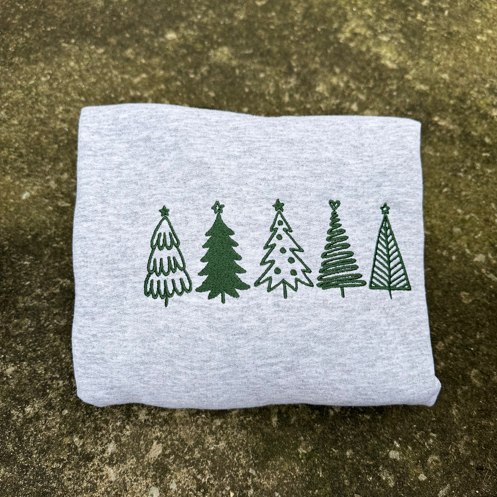Embroidered Trees Crewneck