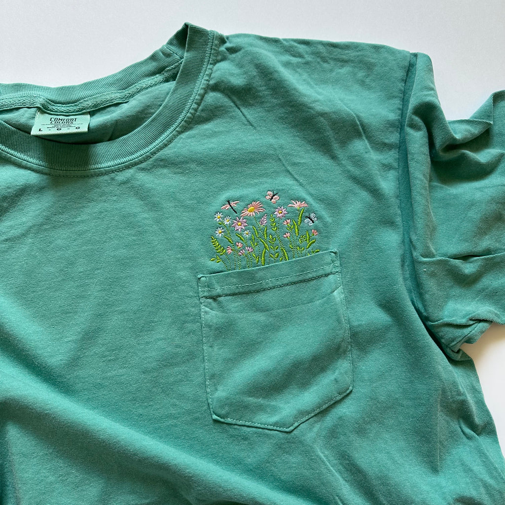 Flowers Pocket T-Shirt