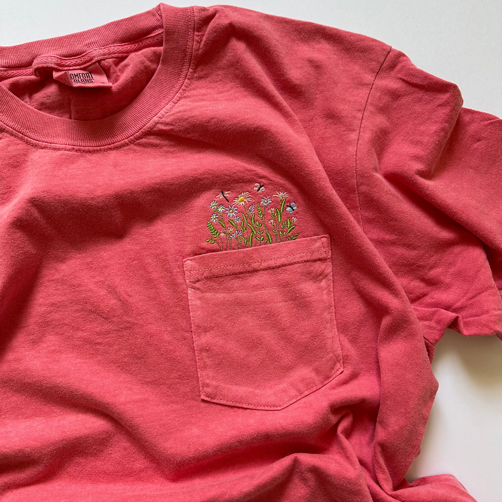 Flowers Pocket T-Shirt