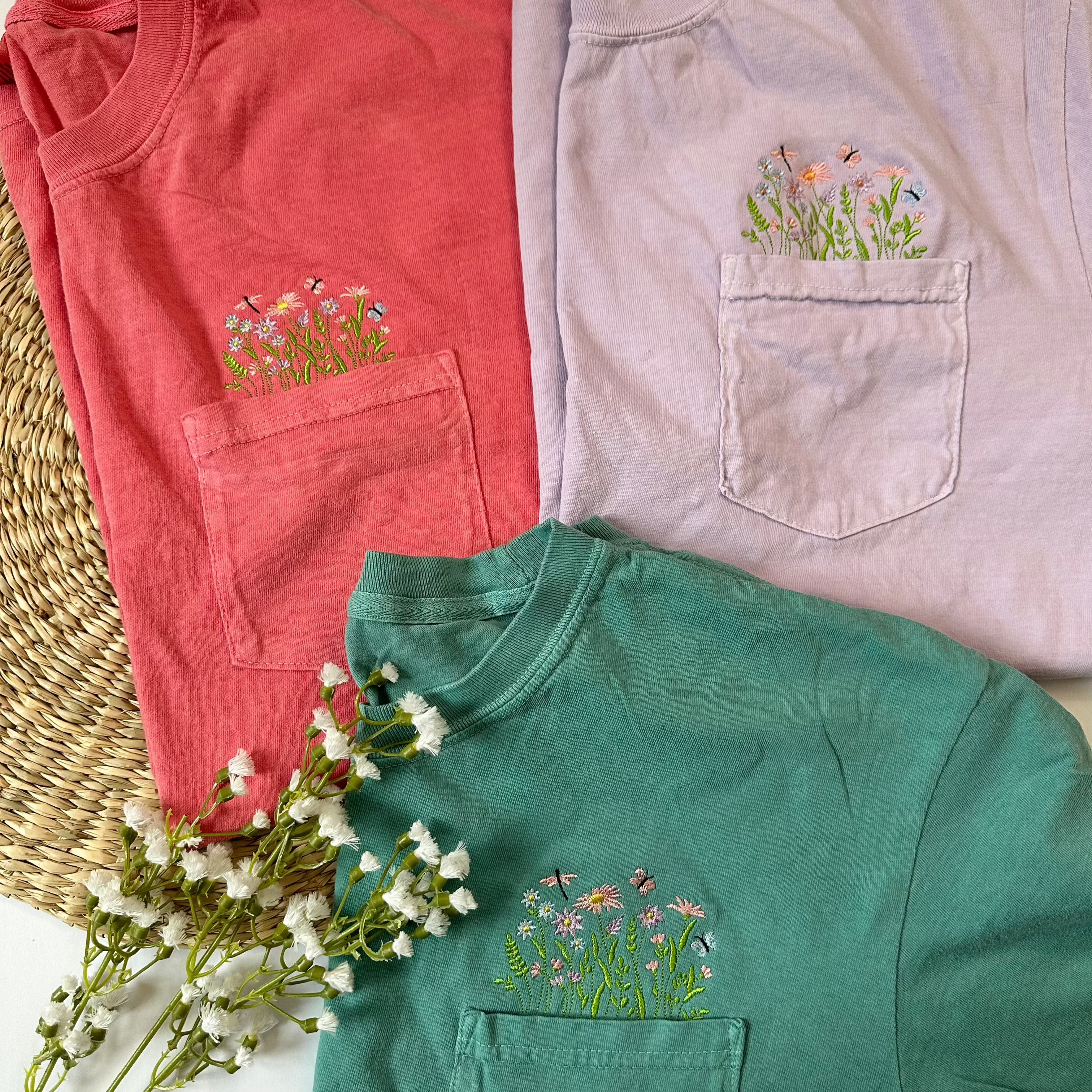 Flowers Pocket T-Shirt