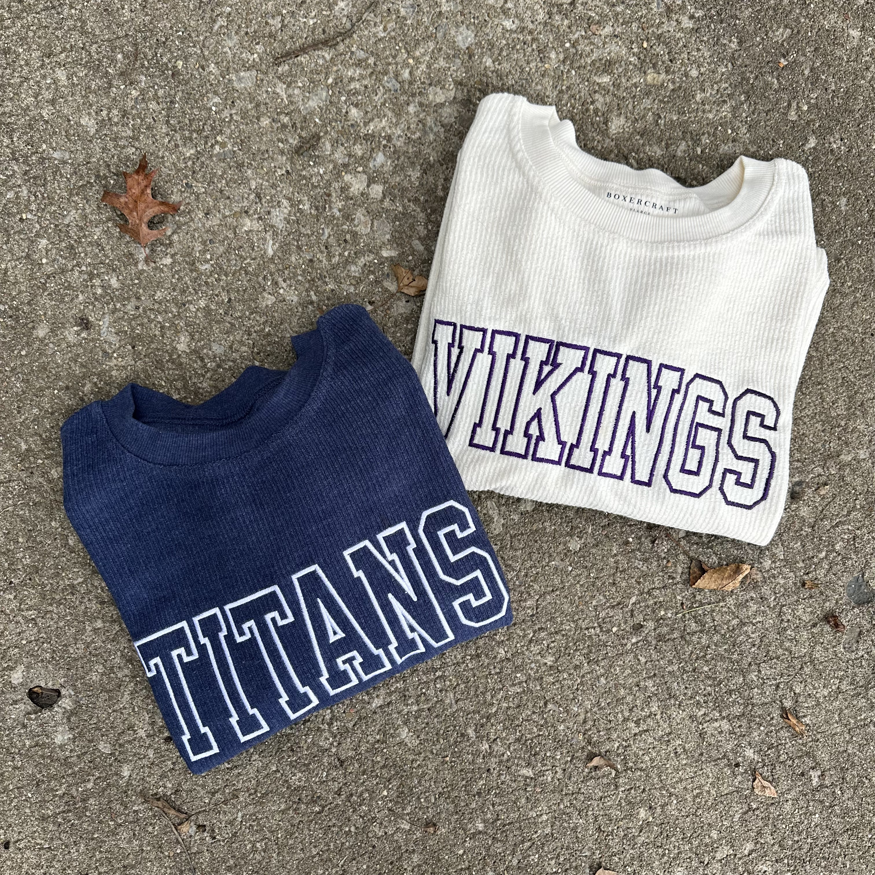 Embroidered Team Corded Crewneck