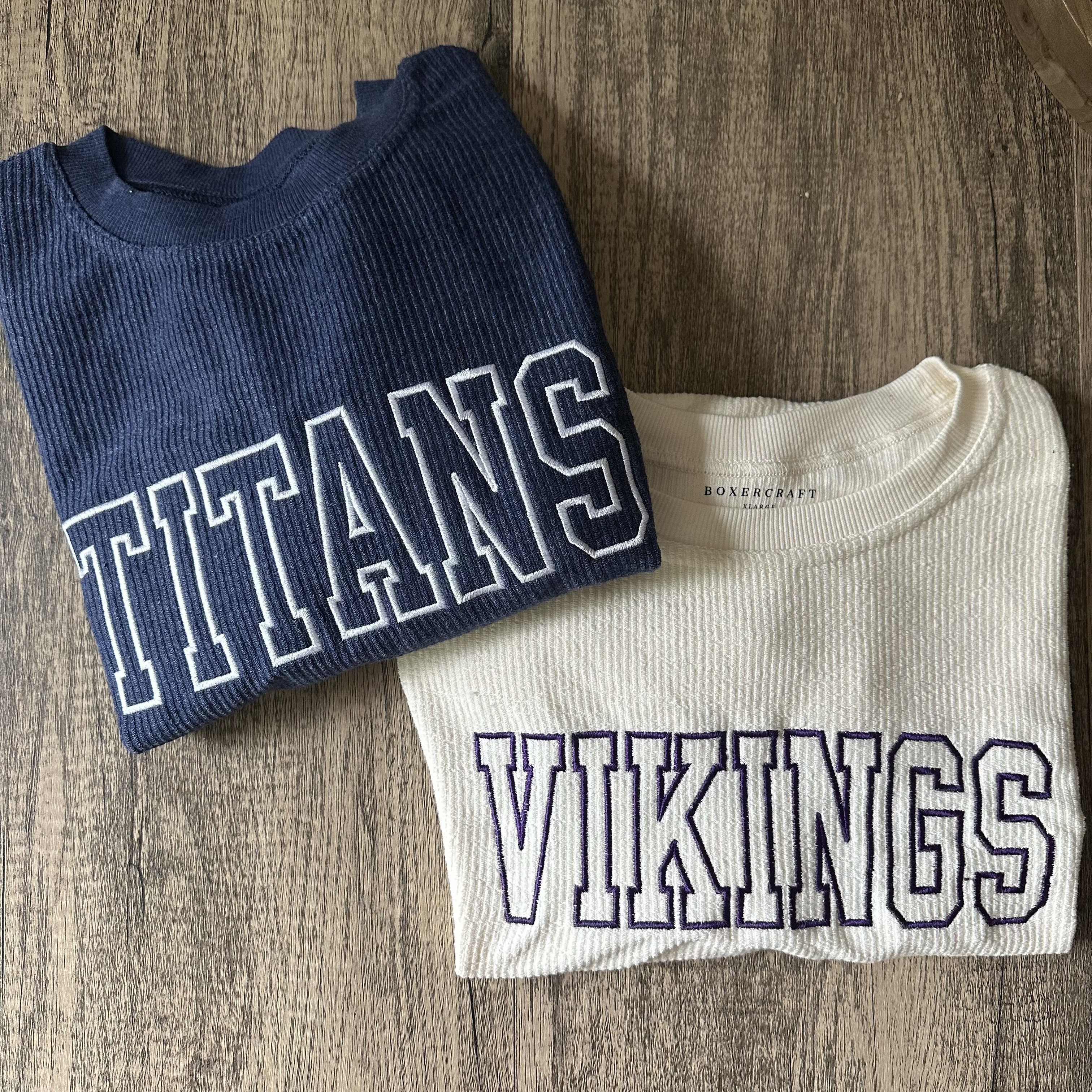 Embroidered Team Corded Crewneck