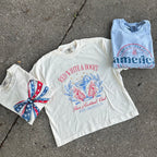 Red, White & Boozy Boxy Crop T-Shirt