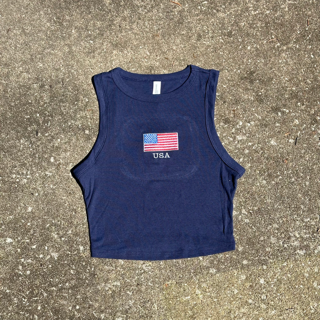 USA Crop Tank Top