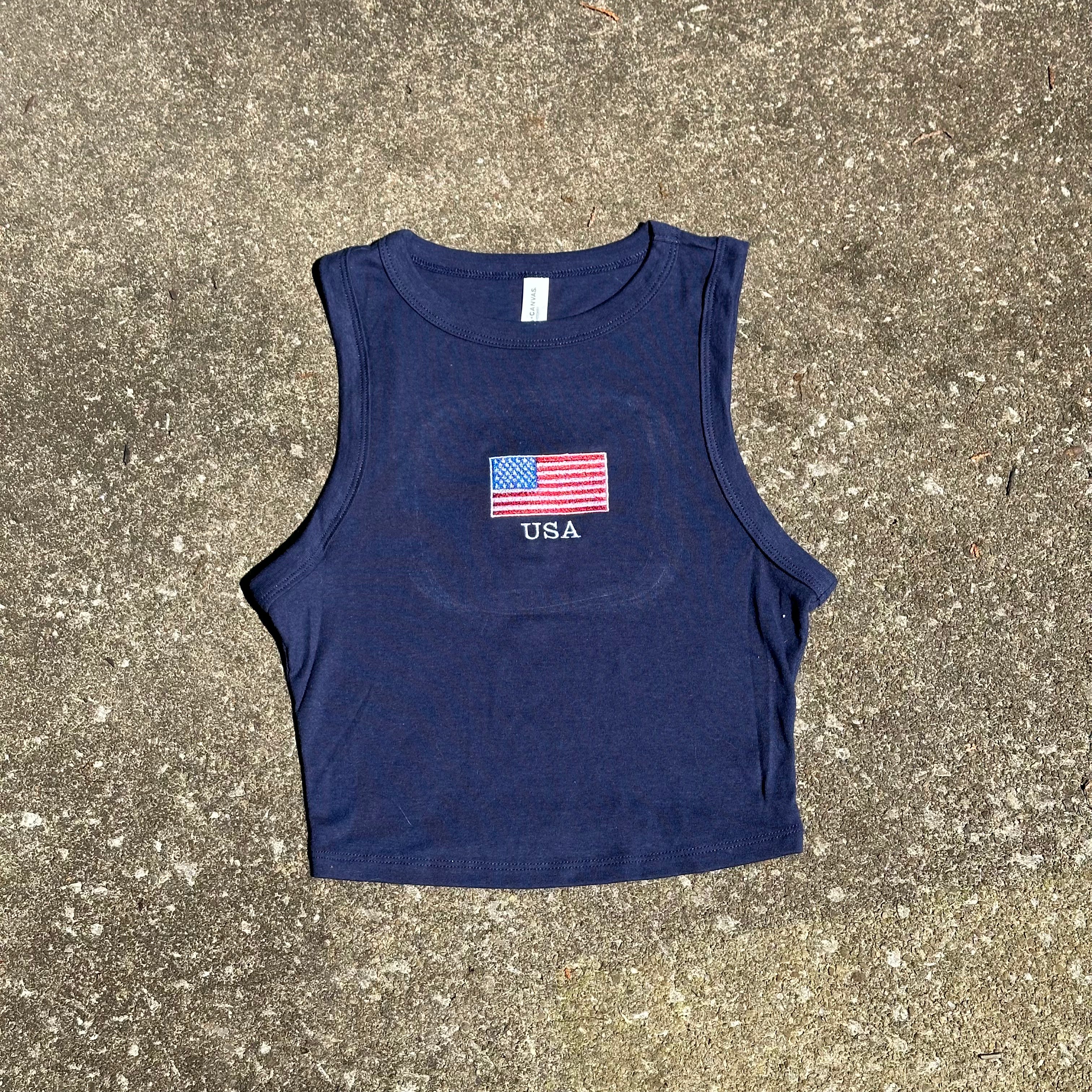 USA Crop Tank Top