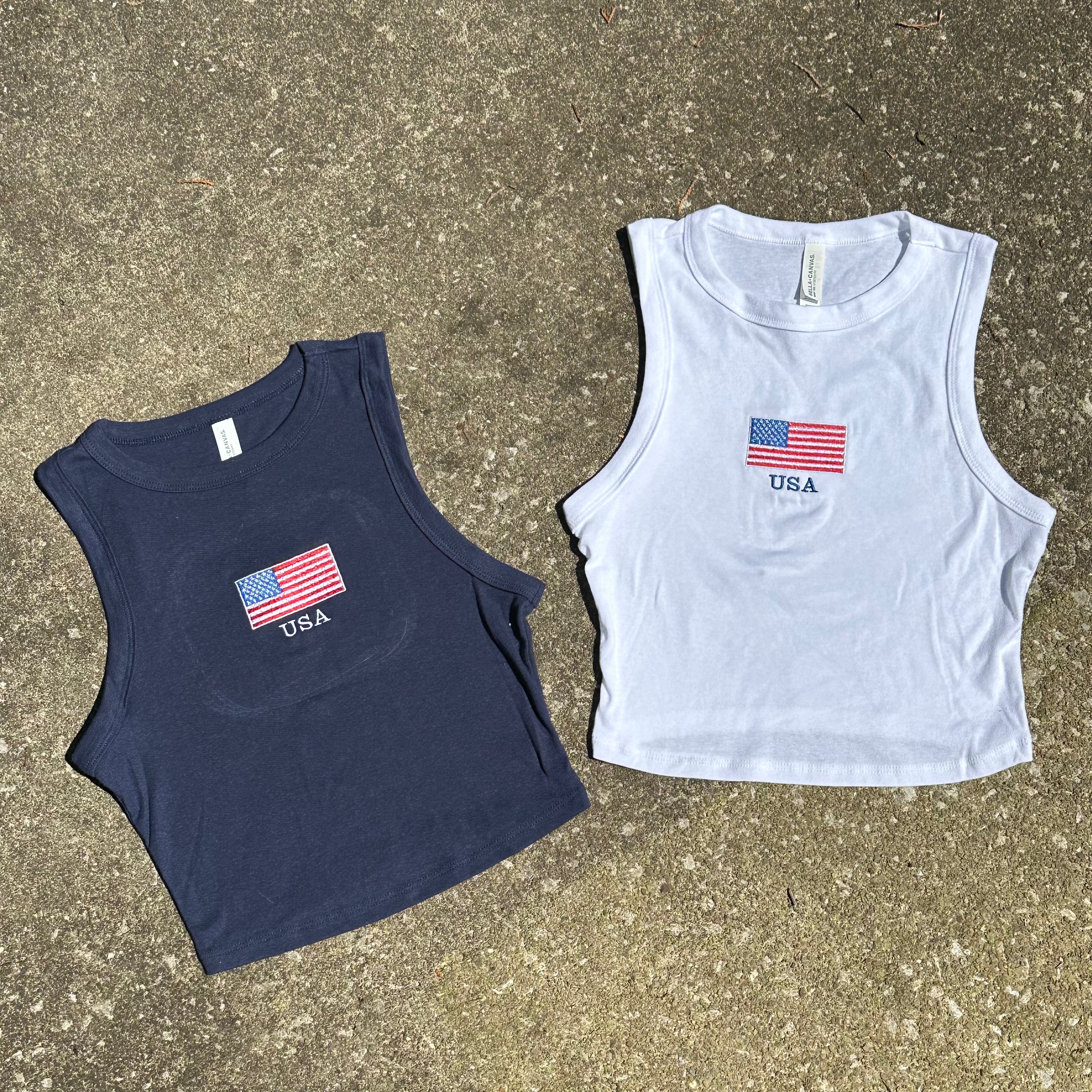 USA Crop Tank Top