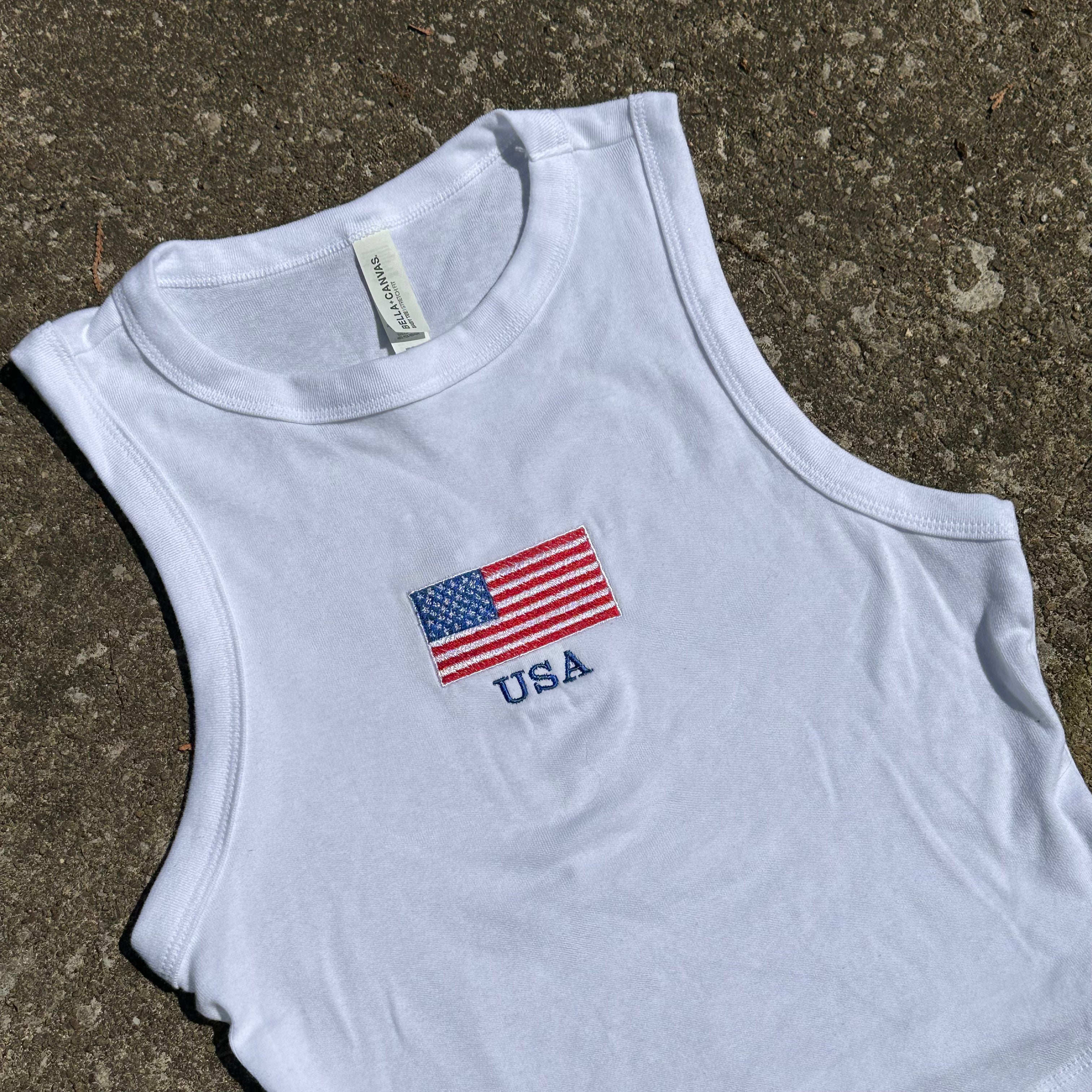 USA Crop Tank Top