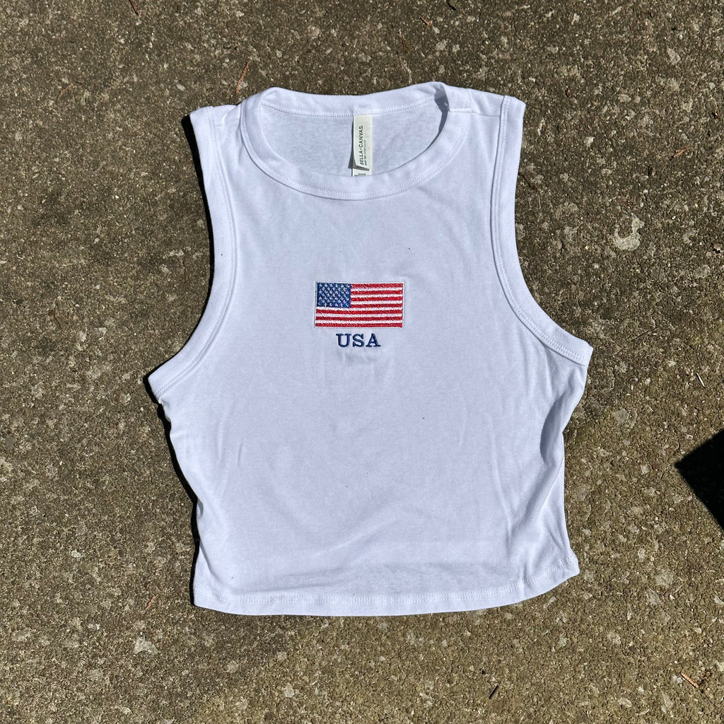 USA Crop Tank Top