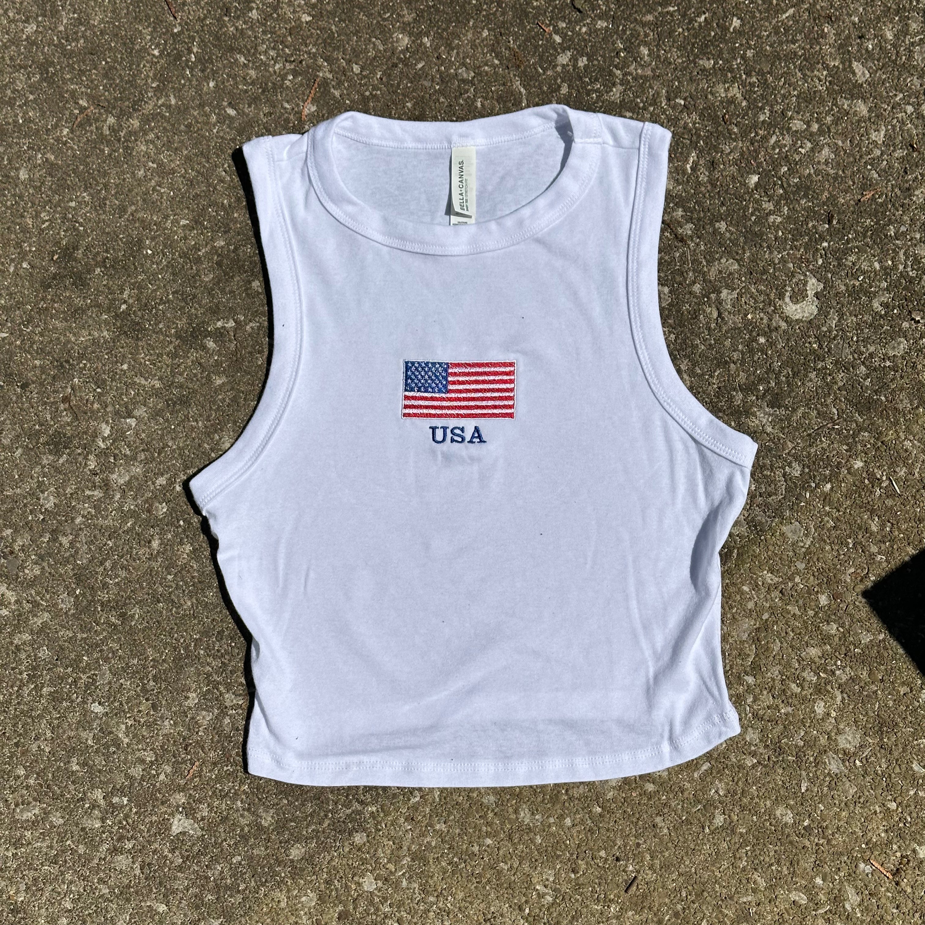 USA Crop Tank Top