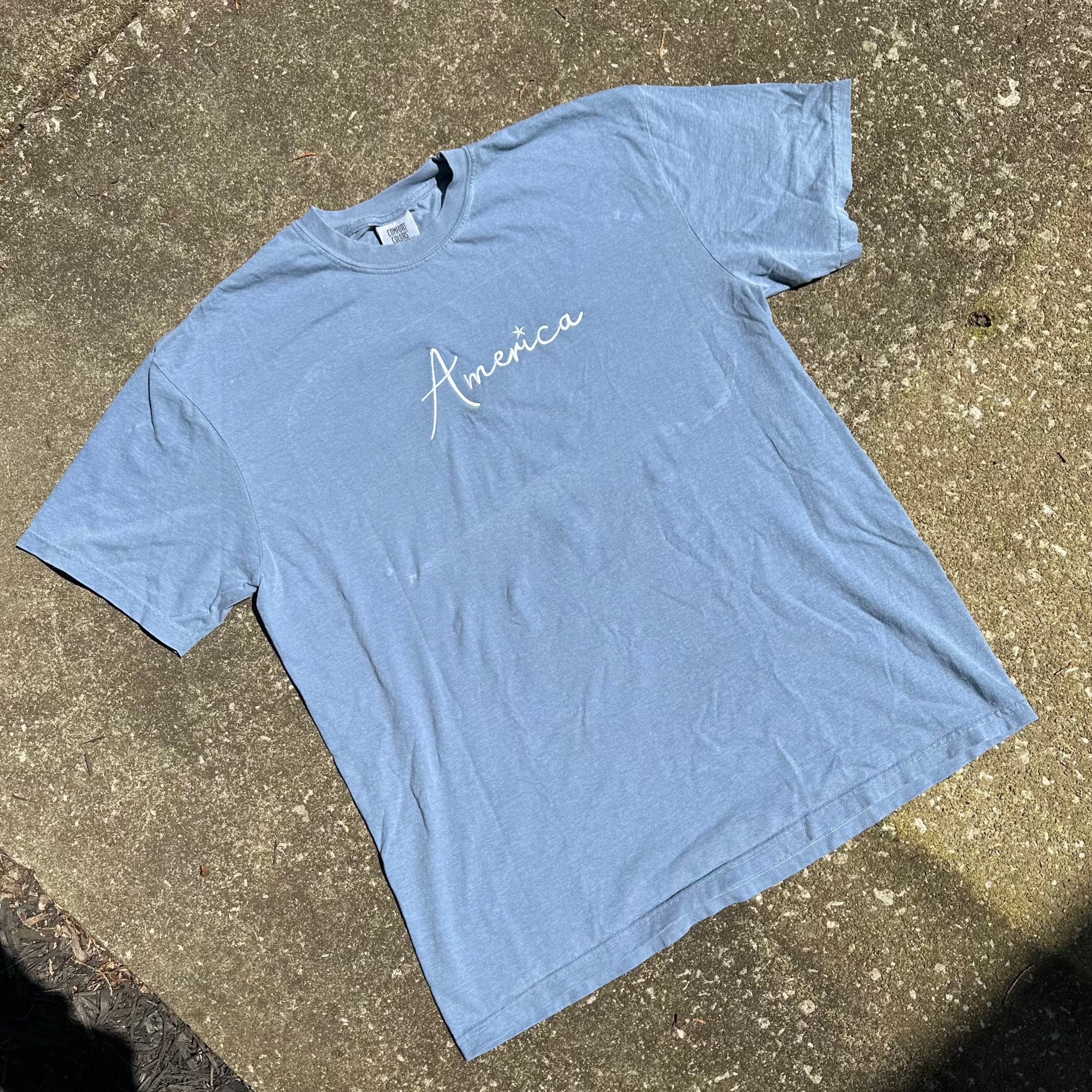 America Embroidered T-Shirt