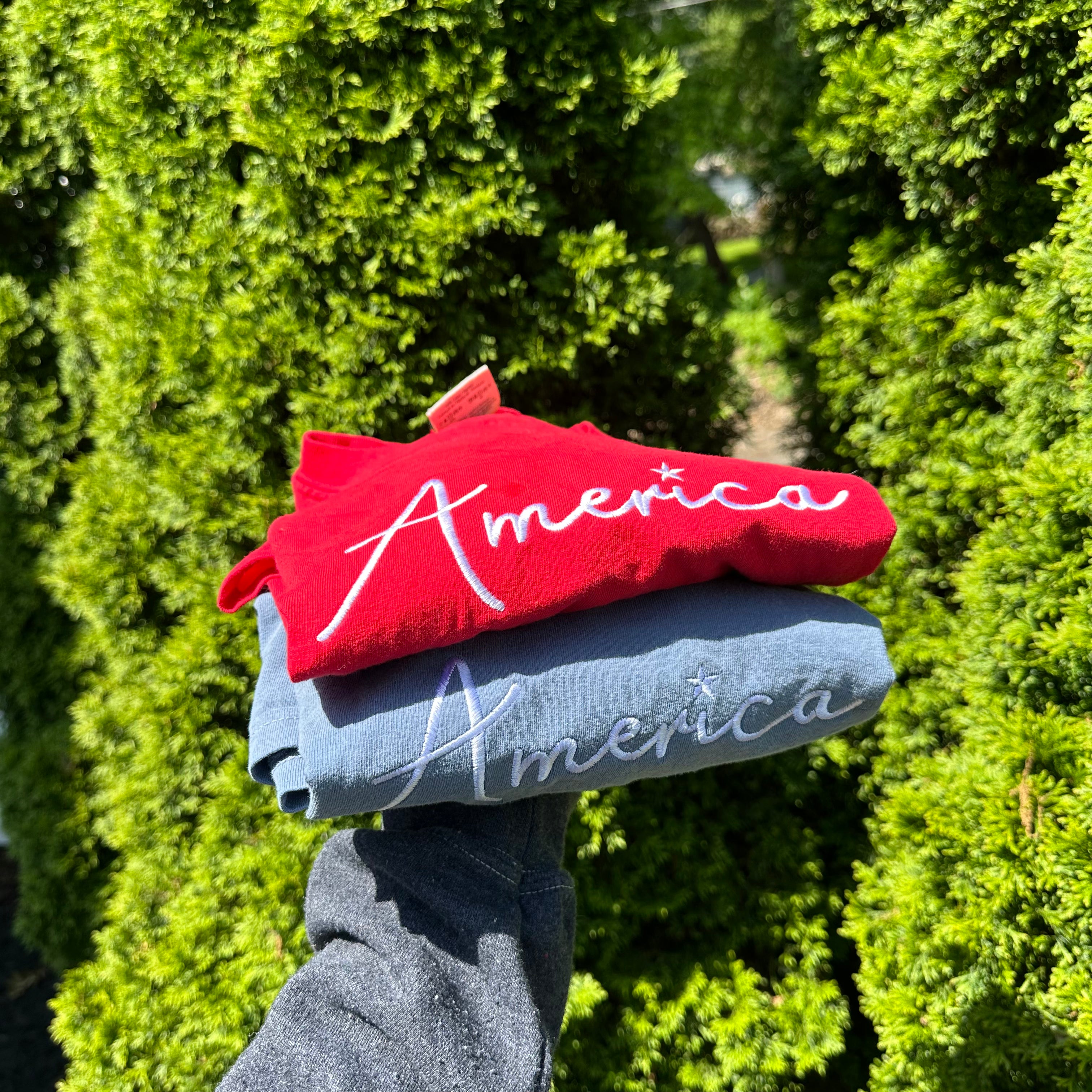 America Embroidered T-Shirt