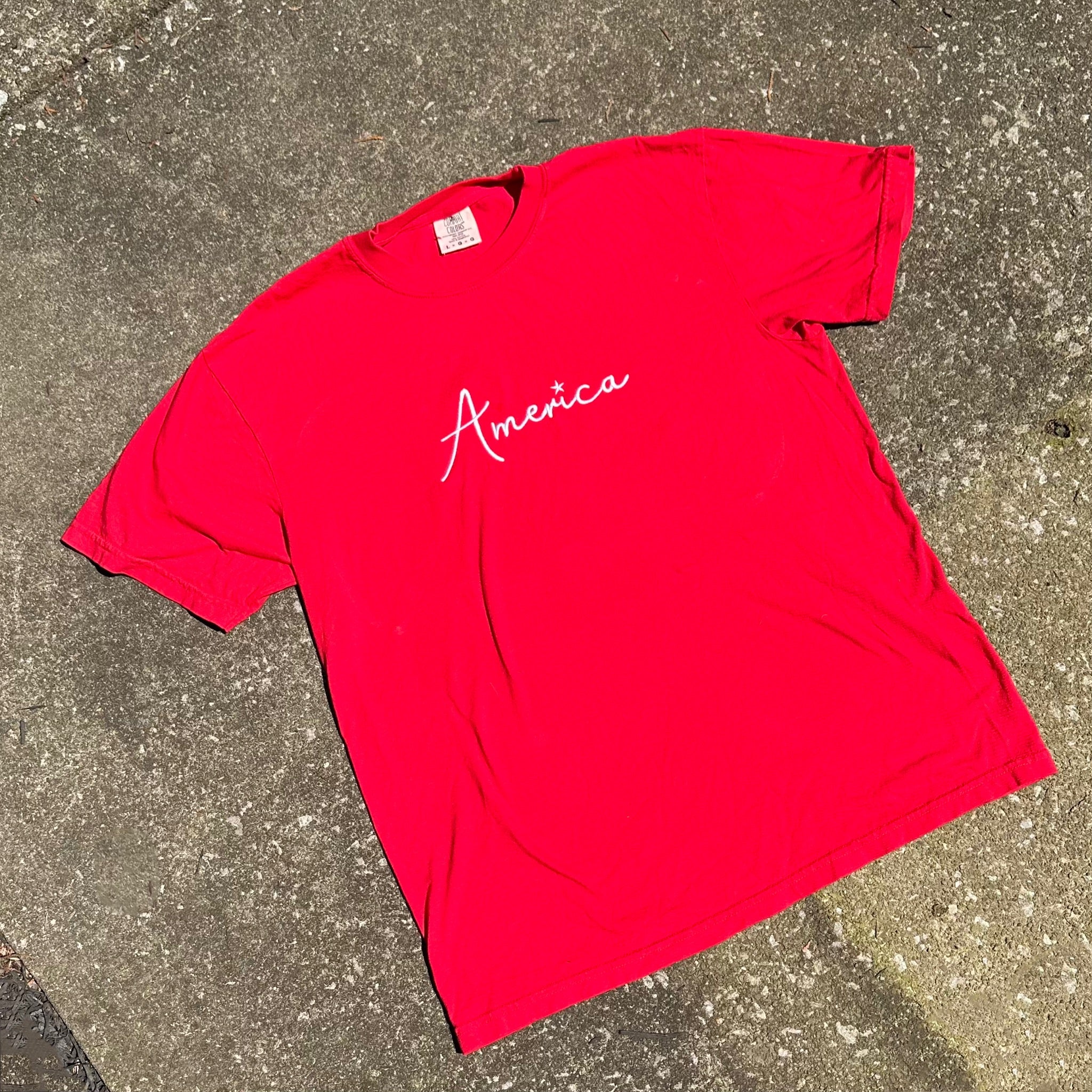 America Embroidered T-Shirt