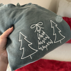 Embroidered Christmas Trees Sweatshirt