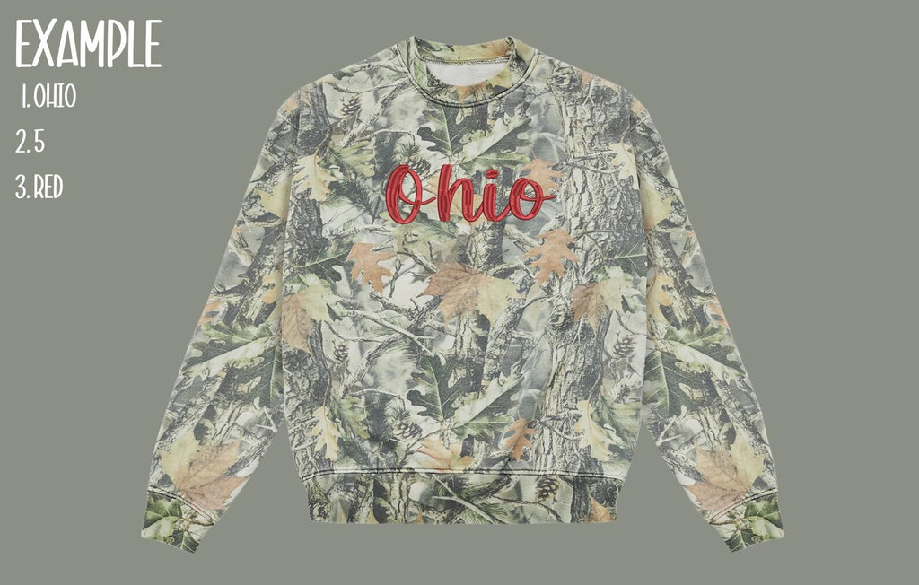 Custom Text Camo Sweatshirt