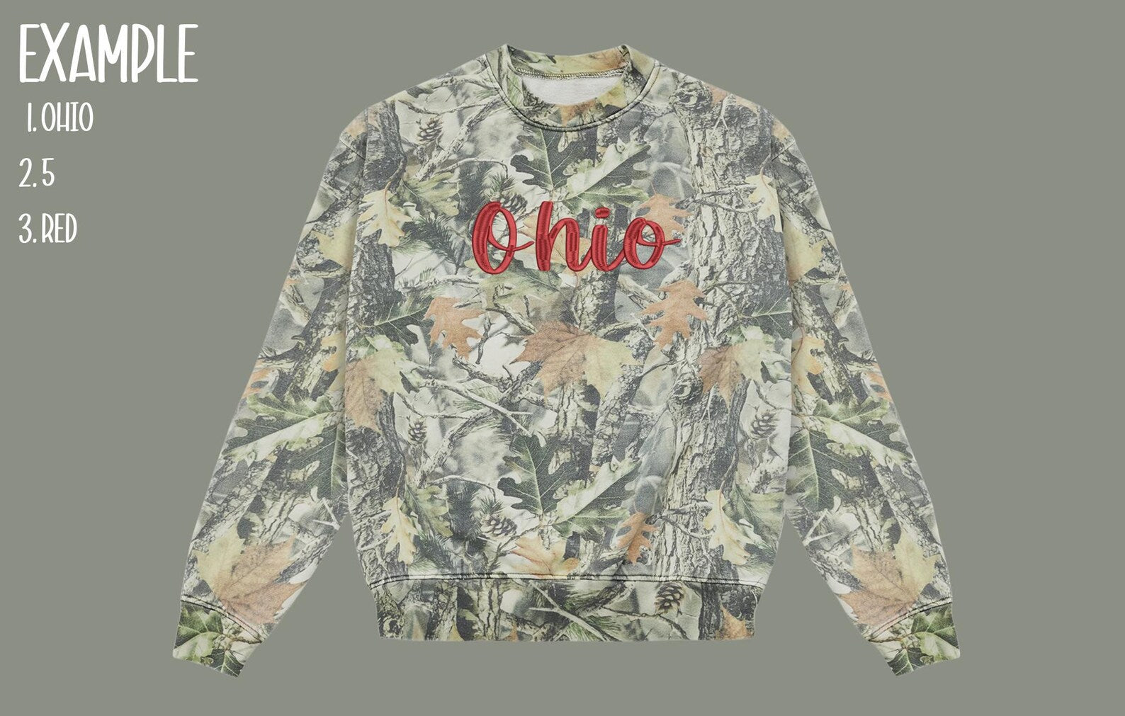 Custom Text Camo Sweatshirt