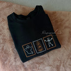Halloween Stamps Embroidered Sweatshirt
