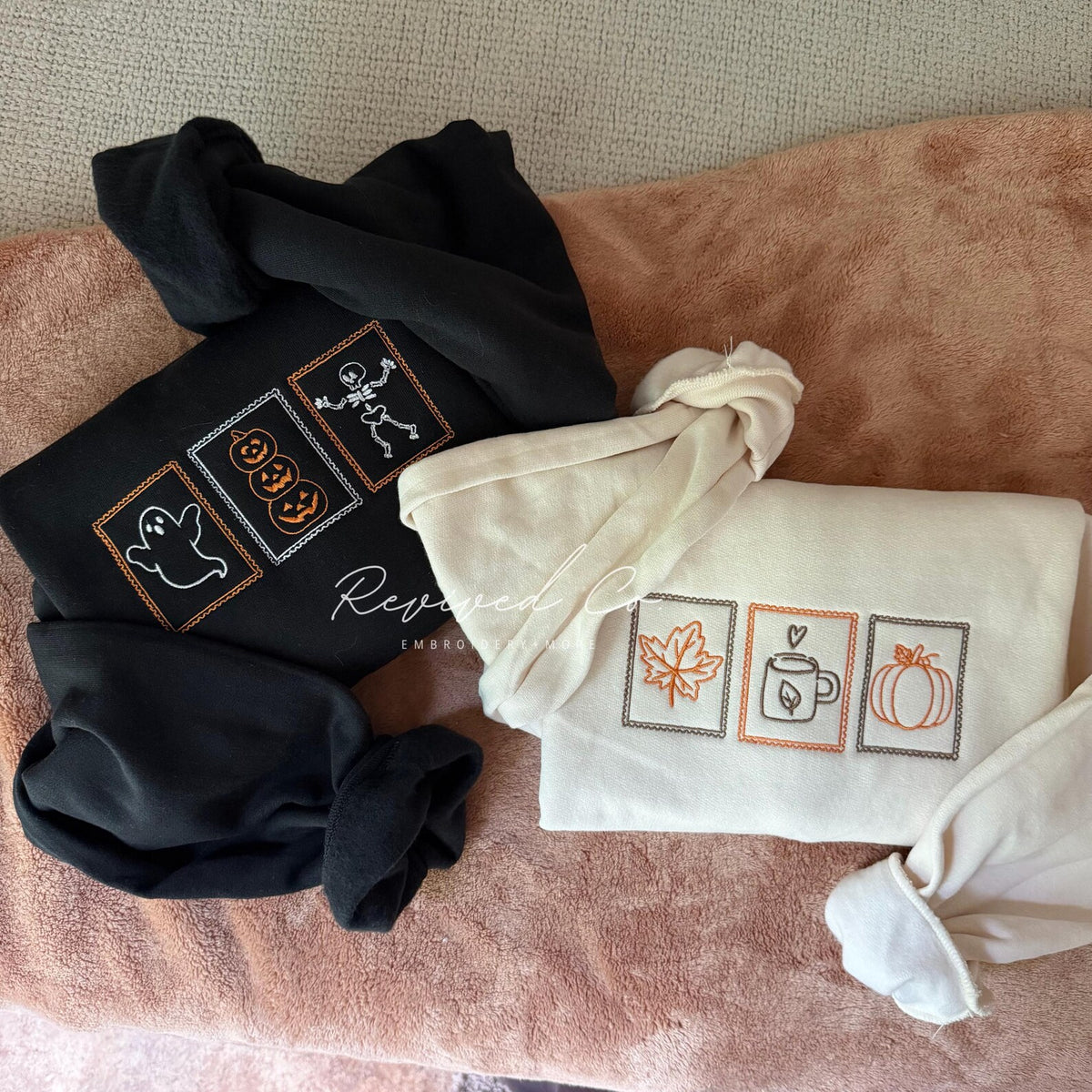 Fall Stamps Embroidered Sweatshirt