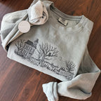 Haunted House Embroidered Sweatshirt