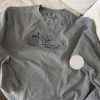 Haunted House Embroidered Sweatshirt
