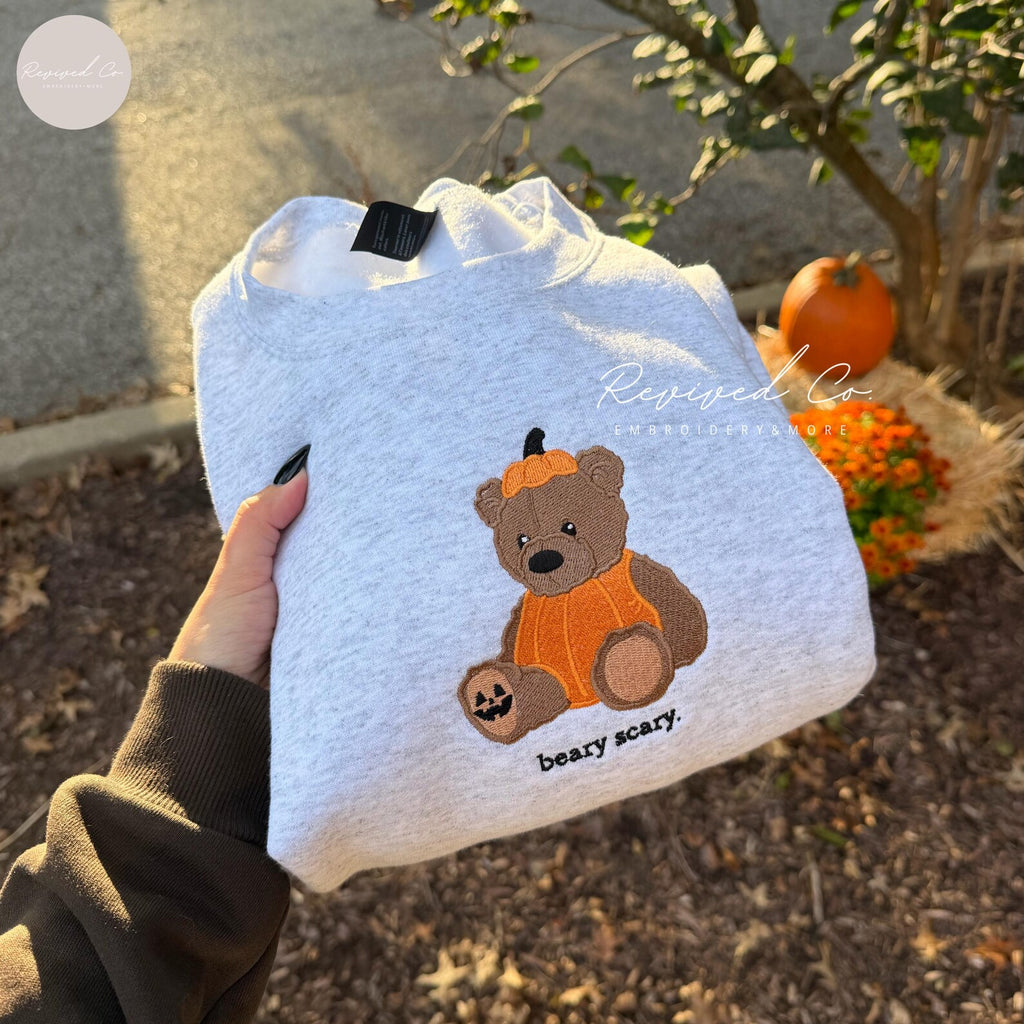 Beary Scary Embroidered Sweatshirt