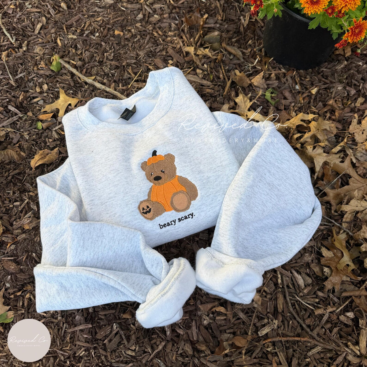 Beary Scary Embroidered Sweatshirt