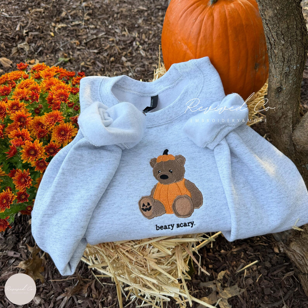 Beary Scary Embroidered Sweatshirt