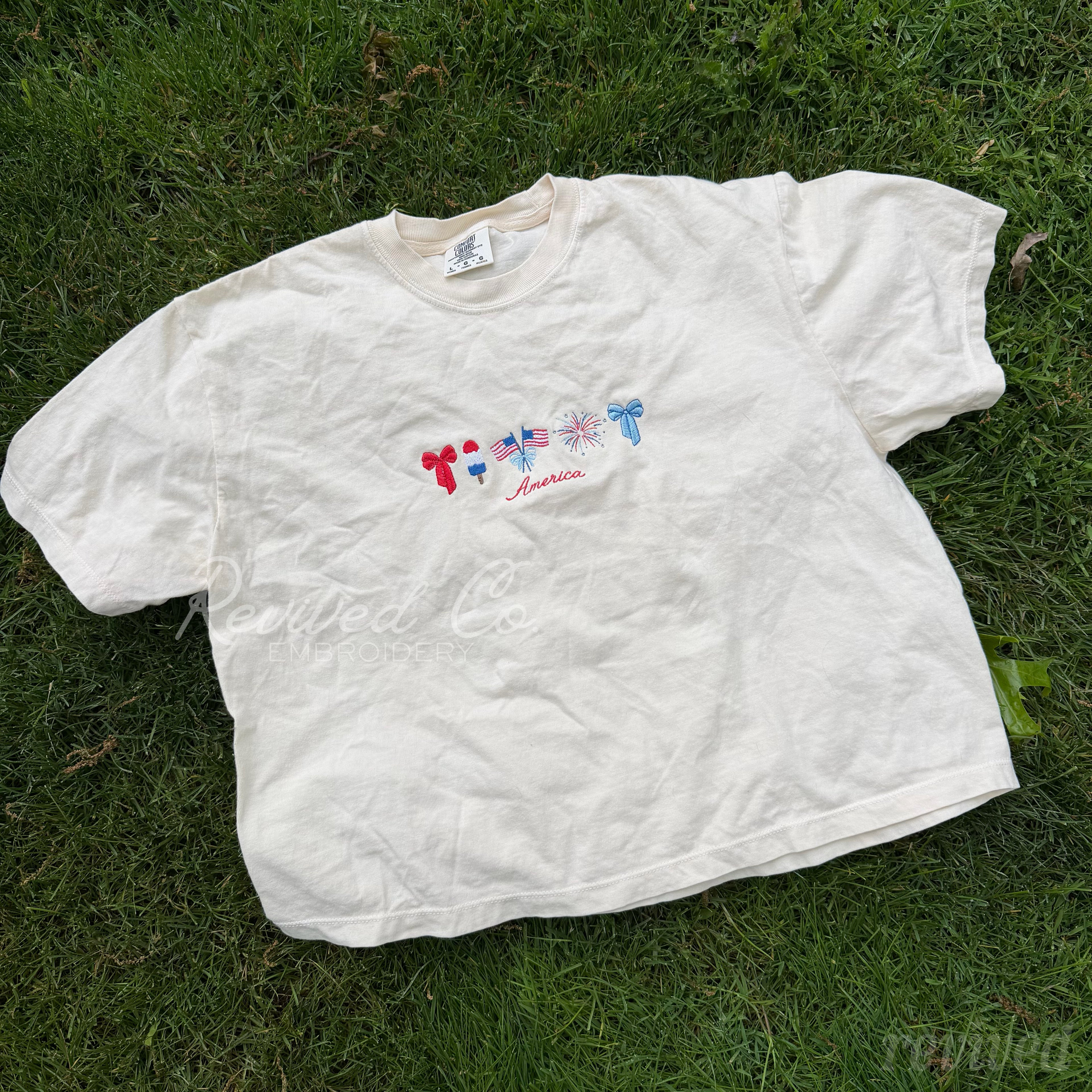America Icons Boxy Crop Tee