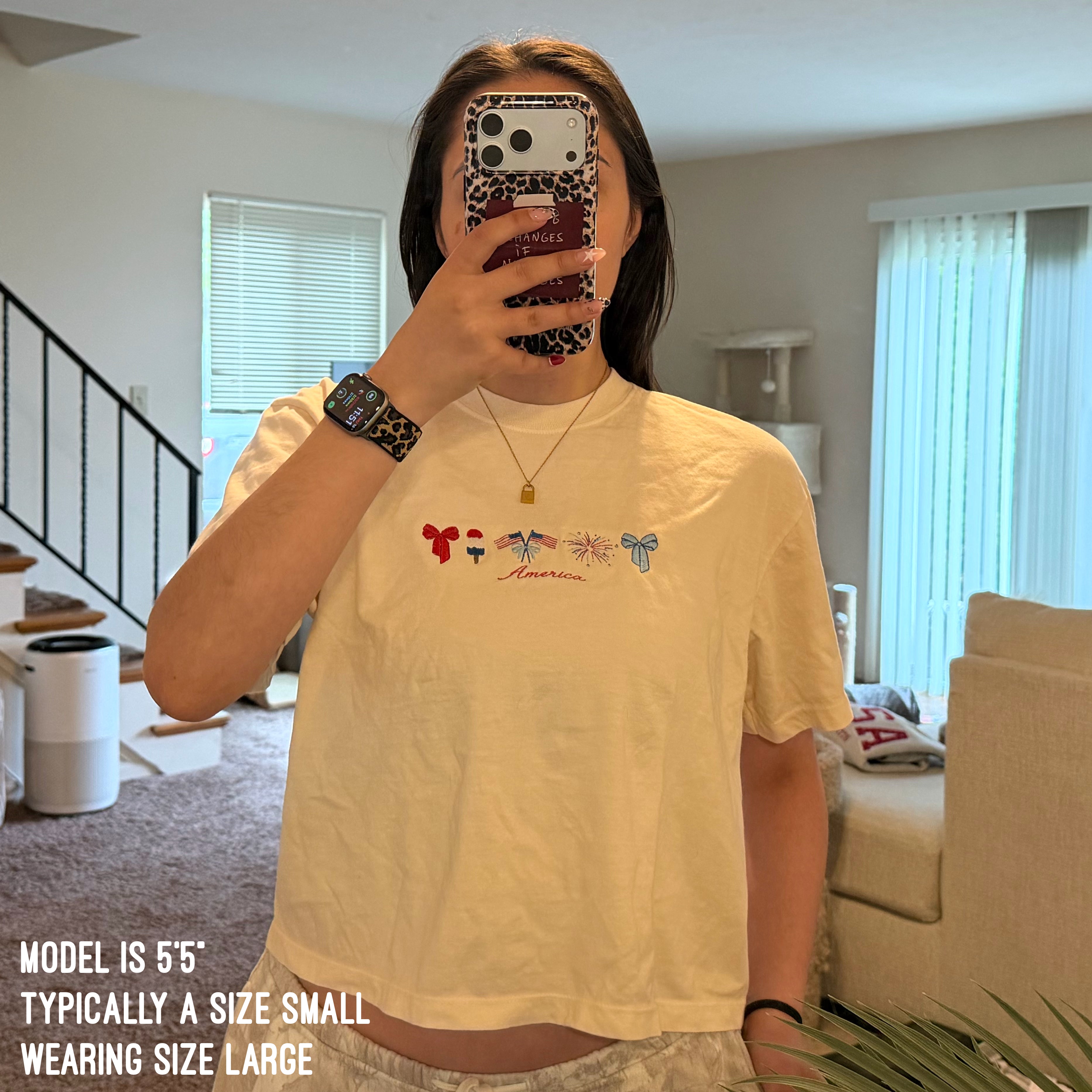 America Icons Boxy Crop Tee