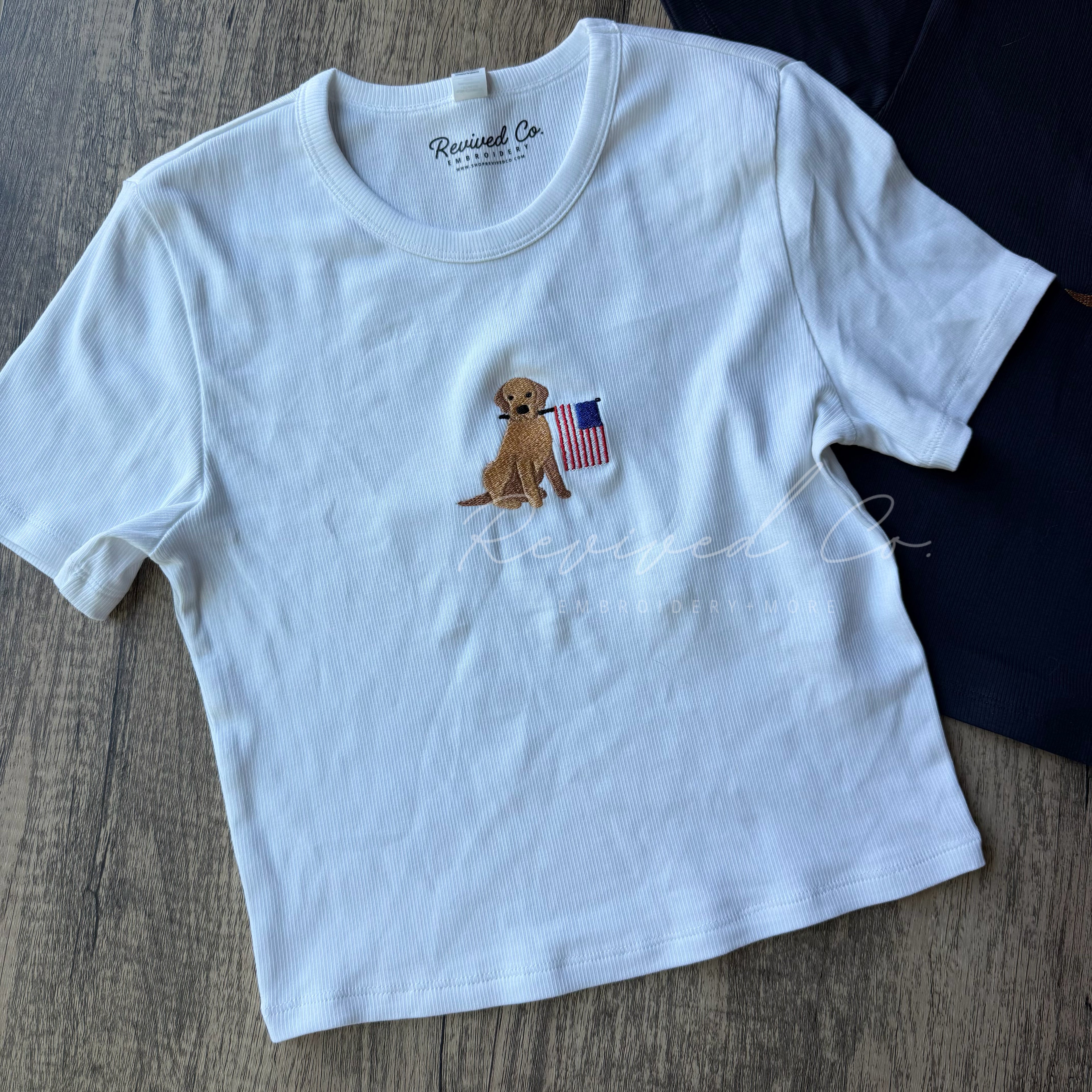 Patriotic Dog Rib Baby Tee