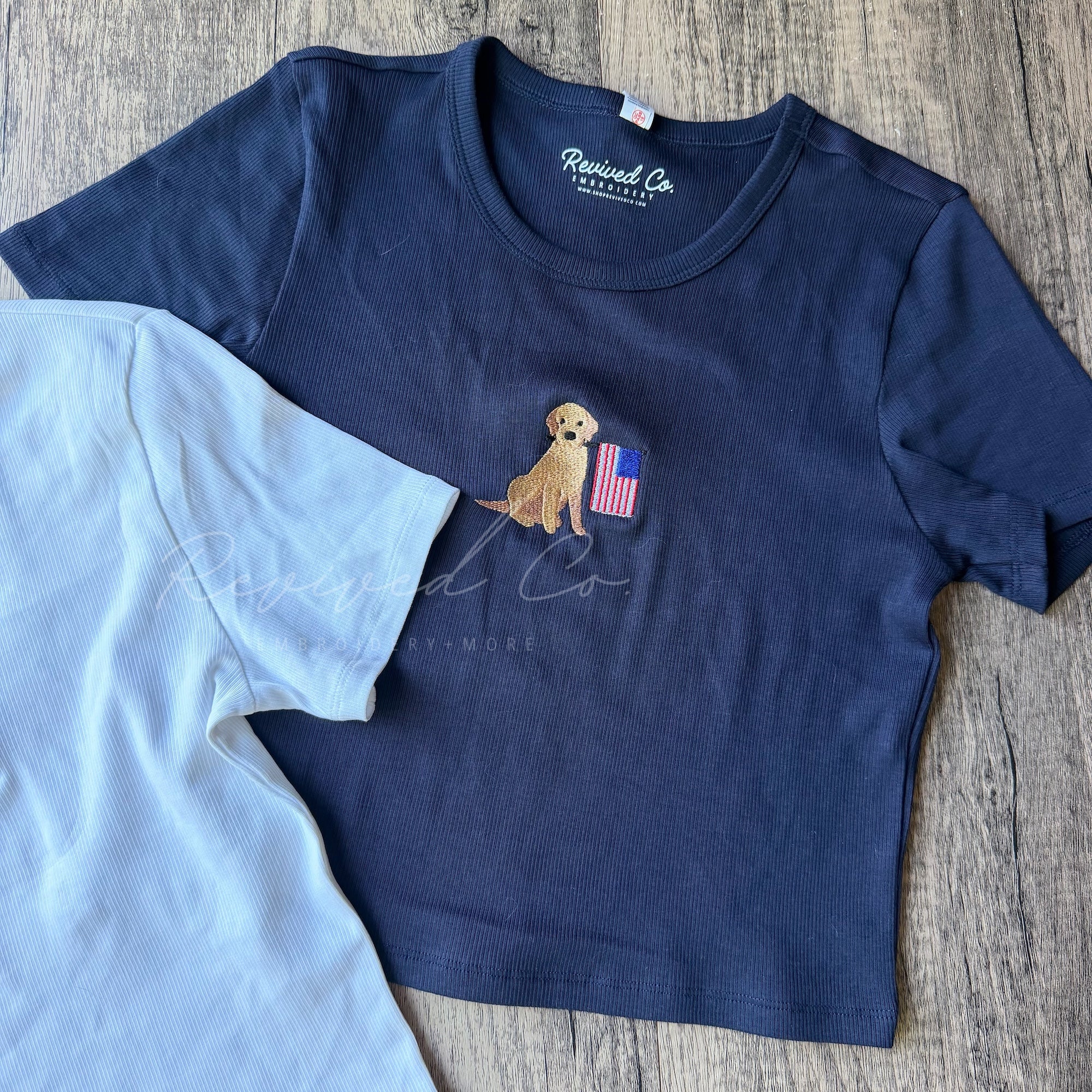 Patriotic Dog Rib Baby Tee