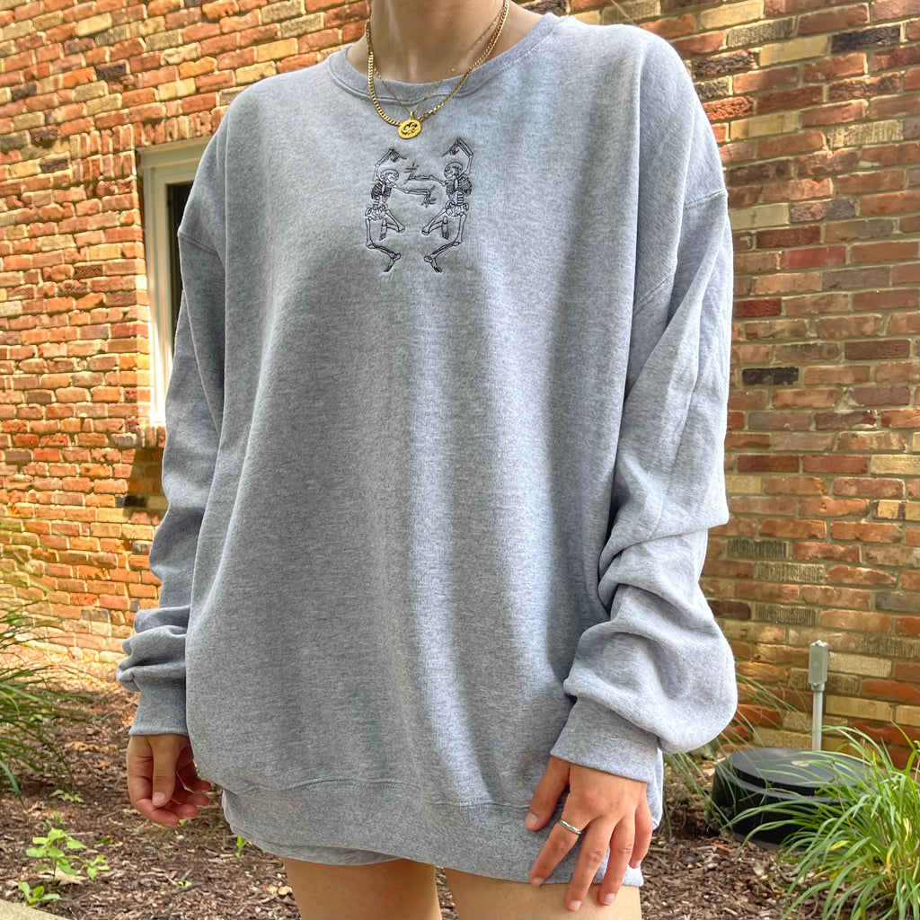 Embroidered Skeletons Crewneck